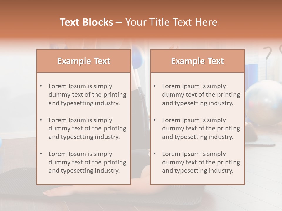 A Group Of Women Doing Yoga Exercises In A Gym PowerPoint Template