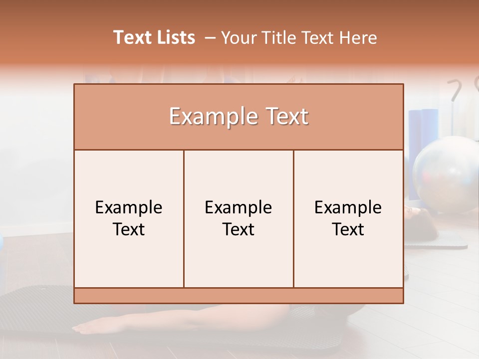 A Group Of Women Doing Yoga Exercises In A Gym PowerPoint Template