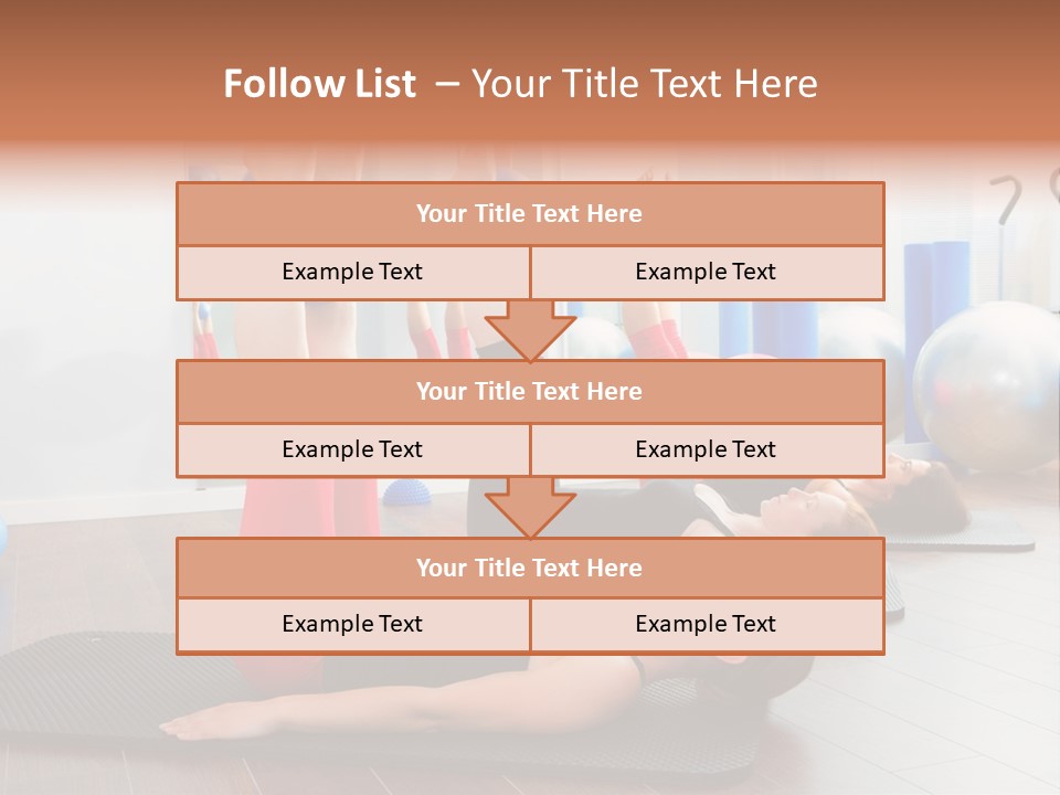 A Group Of Women Doing Yoga Exercises In A Gym PowerPoint Template