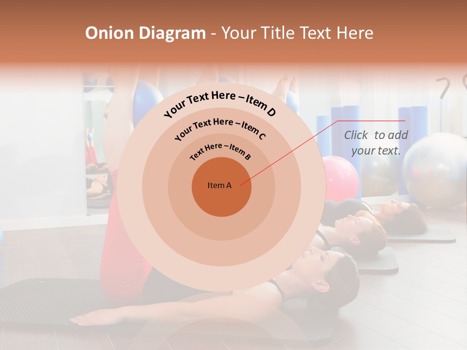 A Group Of Women Doing Yoga Exercises In A Gym PowerPoint Template