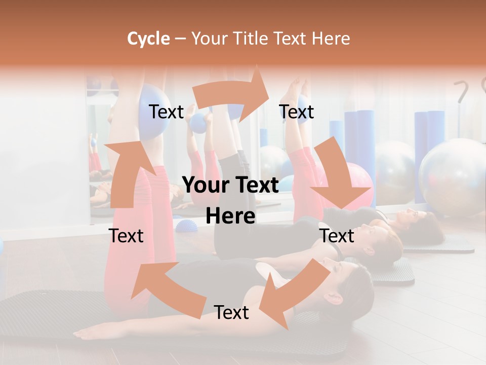 A Group Of Women Doing Yoga Exercises In A Gym PowerPoint Template