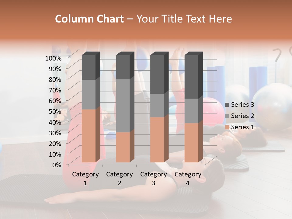 A Group Of Women Doing Yoga Exercises In A Gym PowerPoint Template