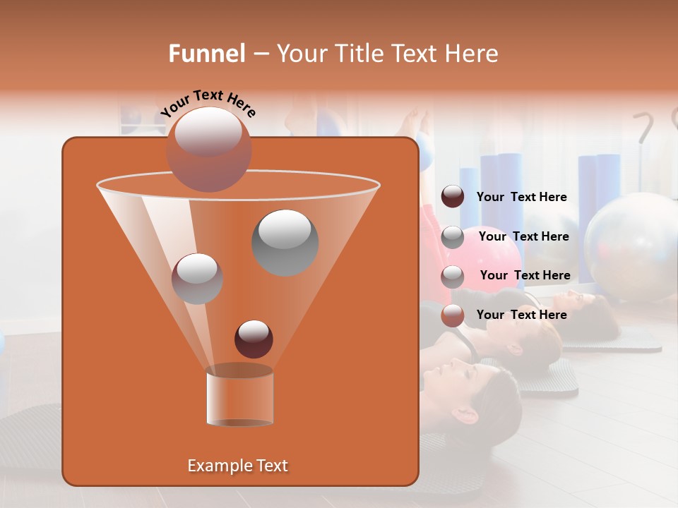 A Group Of Women Doing Yoga Exercises In A Gym PowerPoint Template