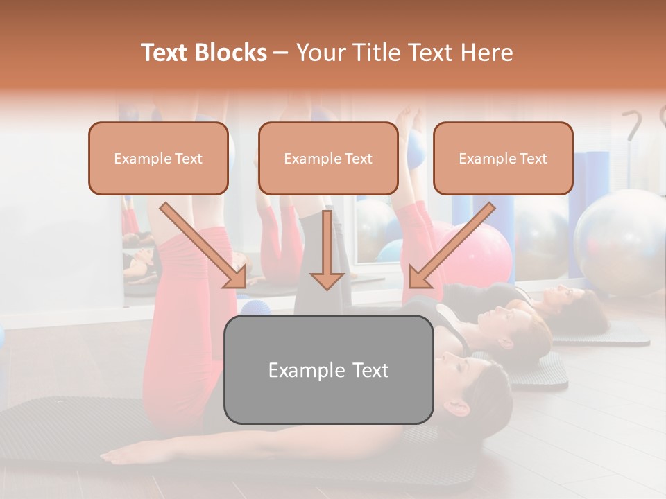 A Group Of Women Doing Yoga Exercises In A Gym PowerPoint Template