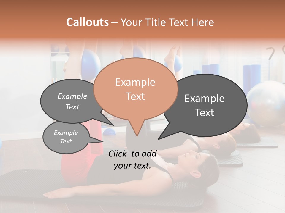 A Group Of Women Doing Yoga Exercises In A Gym PowerPoint Template