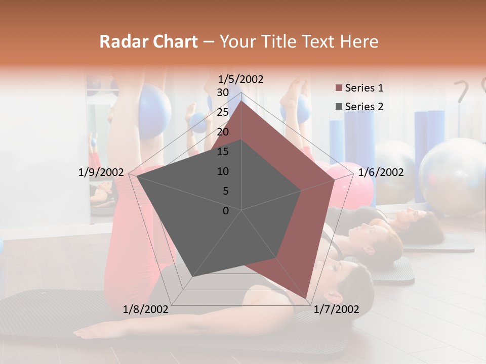 A Group Of Women Doing Yoga Exercises In A Gym PowerPoint Template