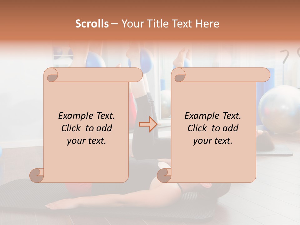 A Group Of Women Doing Yoga Exercises In A Gym PowerPoint Template