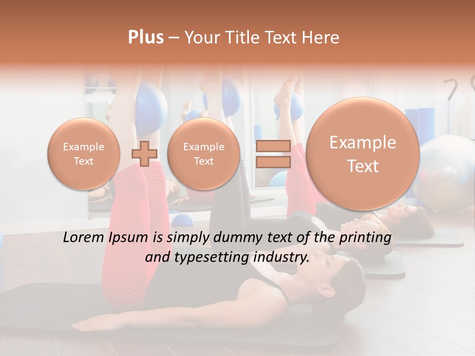 A Group Of Women Doing Yoga Exercises In A Gym PowerPoint Template