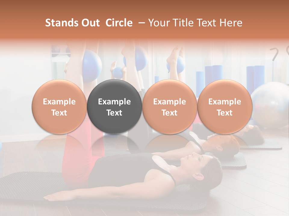 A Group Of Women Doing Yoga Exercises In A Gym PowerPoint Template