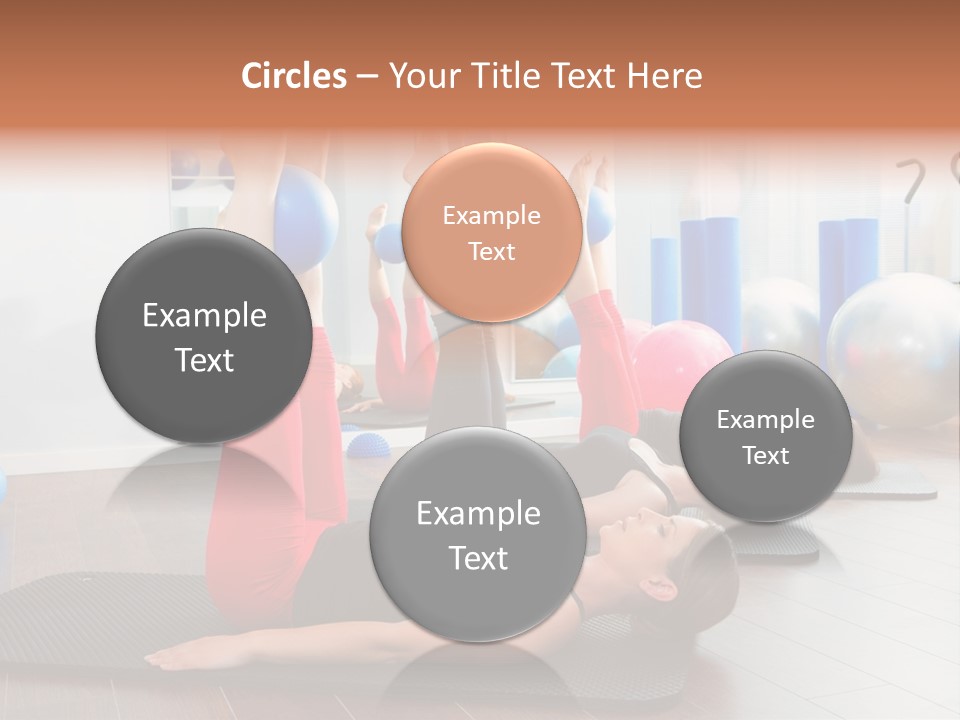 A Group Of Women Doing Yoga Exercises In A Gym PowerPoint Template