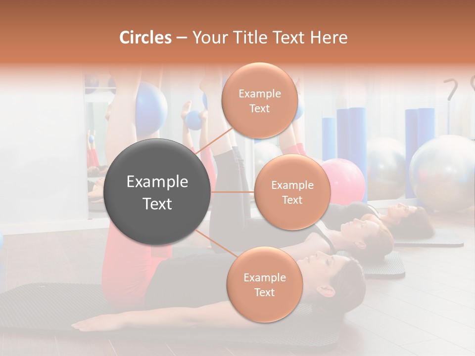 A Group Of Women Doing Yoga Exercises In A Gym PowerPoint Template