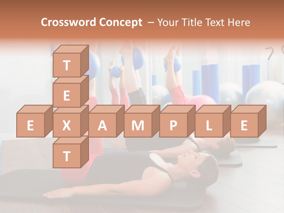A Group Of Women Doing Yoga Exercises In A Gym PowerPoint Template