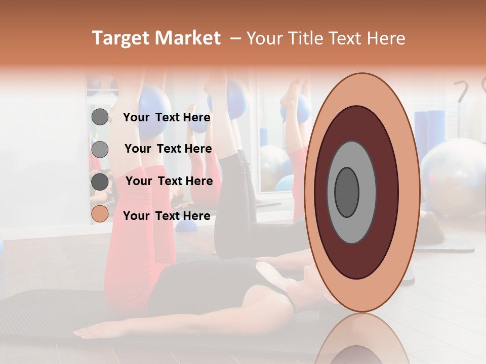 A Group Of Women Doing Yoga Exercises In A Gym PowerPoint Template