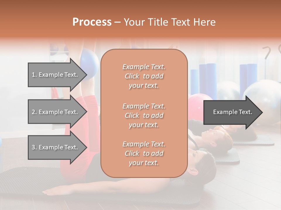 A Group Of Women Doing Yoga Exercises In A Gym PowerPoint Template