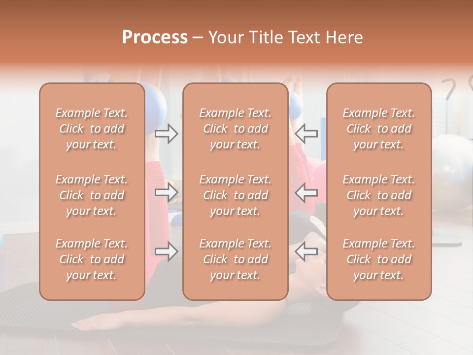 A Group Of Women Doing Yoga Exercises In A Gym PowerPoint Template