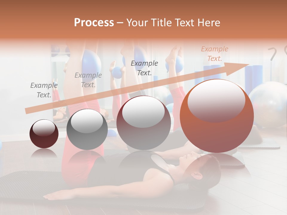 A Group Of Women Doing Yoga Exercises In A Gym PowerPoint Template