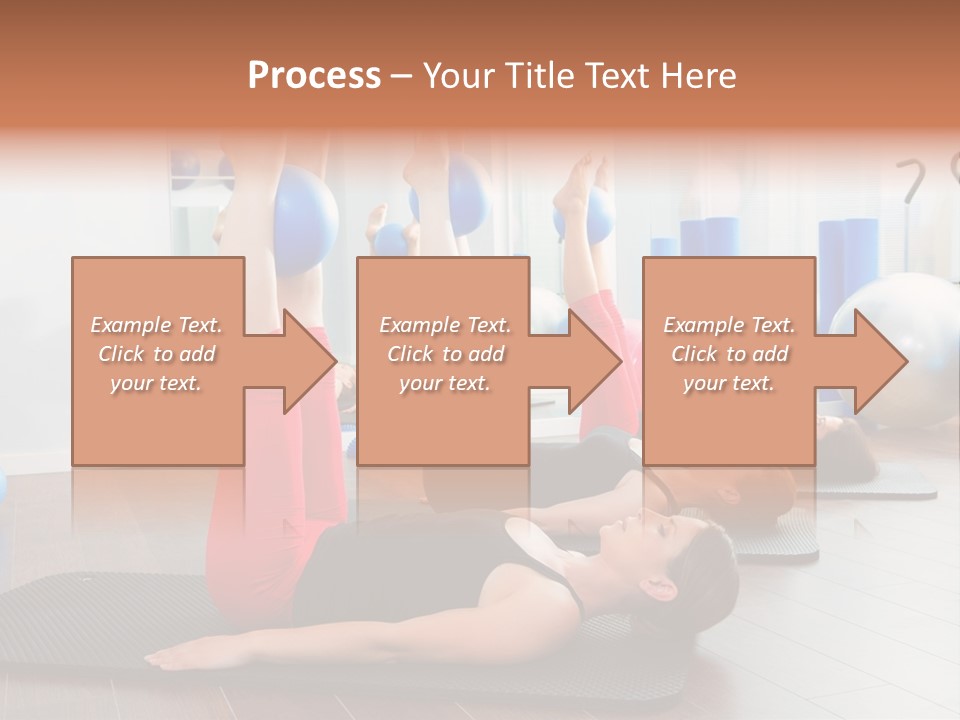 A Group Of Women Doing Yoga Exercises In A Gym PowerPoint Template