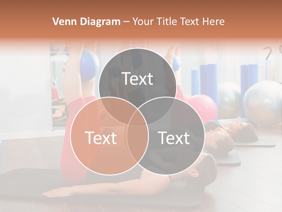 A Group Of Women Doing Yoga Exercises In A Gym PowerPoint Template