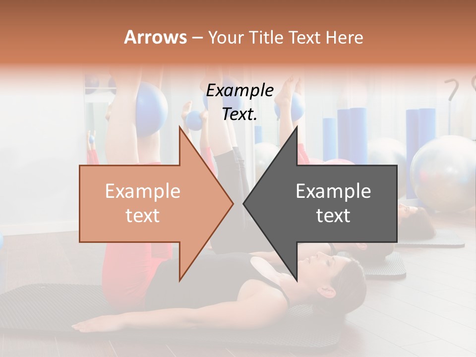 A Group Of Women Doing Yoga Exercises In A Gym PowerPoint Template