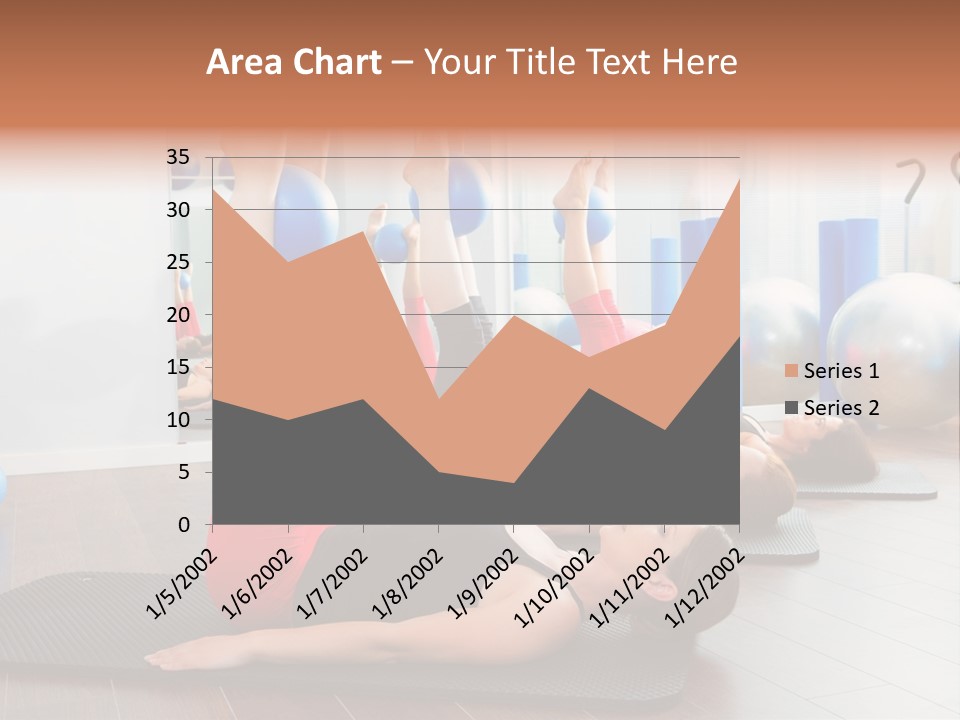 A Group Of Women Doing Yoga Exercises In A Gym PowerPoint Template