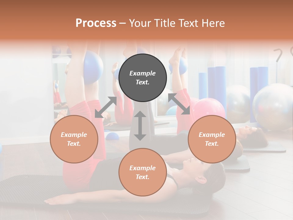 A Group Of Women Doing Yoga Exercises In A Gym PowerPoint Template