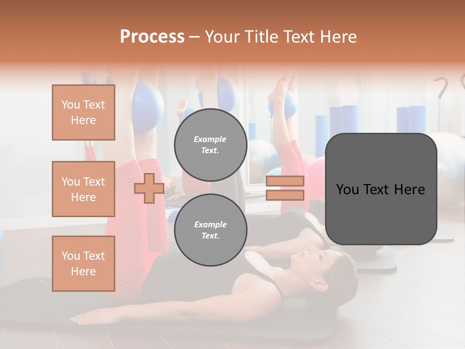 A Group Of Women Doing Yoga Exercises In A Gym PowerPoint Template