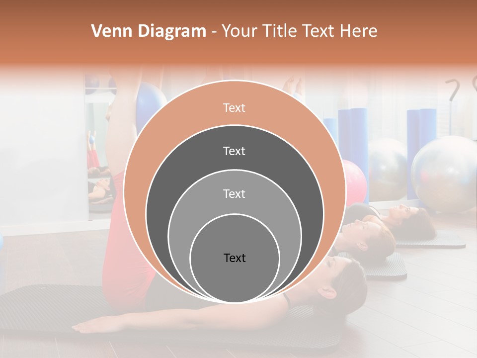 A Group Of Women Doing Yoga Exercises In A Gym PowerPoint Template