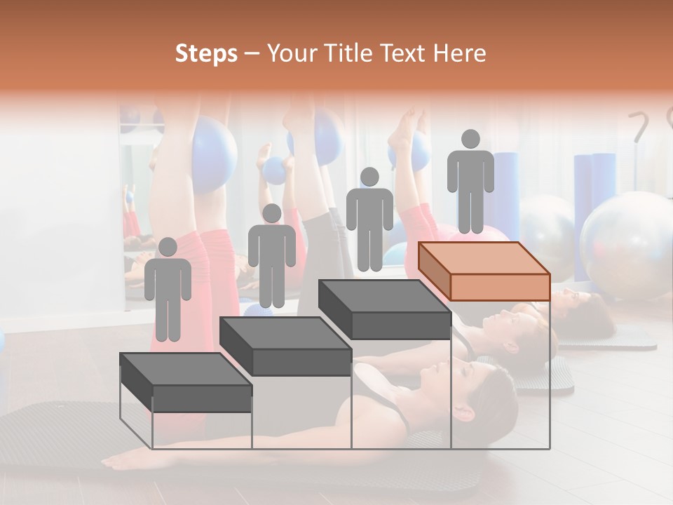 A Group Of Women Doing Yoga Exercises In A Gym PowerPoint Template