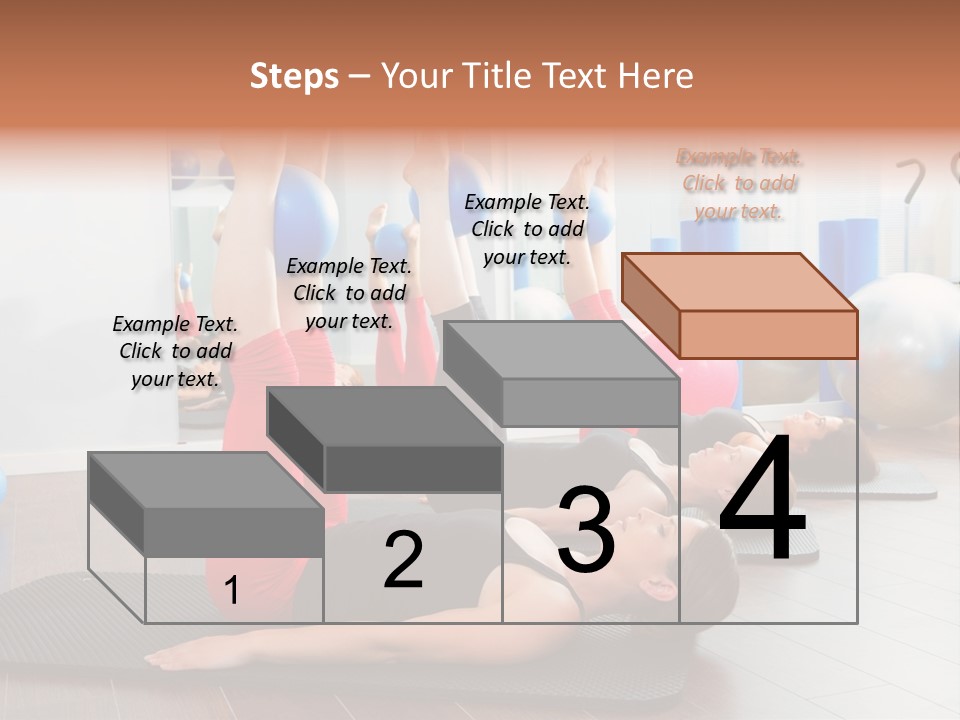 A Group Of Women Doing Yoga Exercises In A Gym PowerPoint Template
