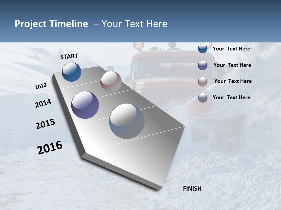 A Snow Plow Is Dumping Snow On A Road PowerPoint Template