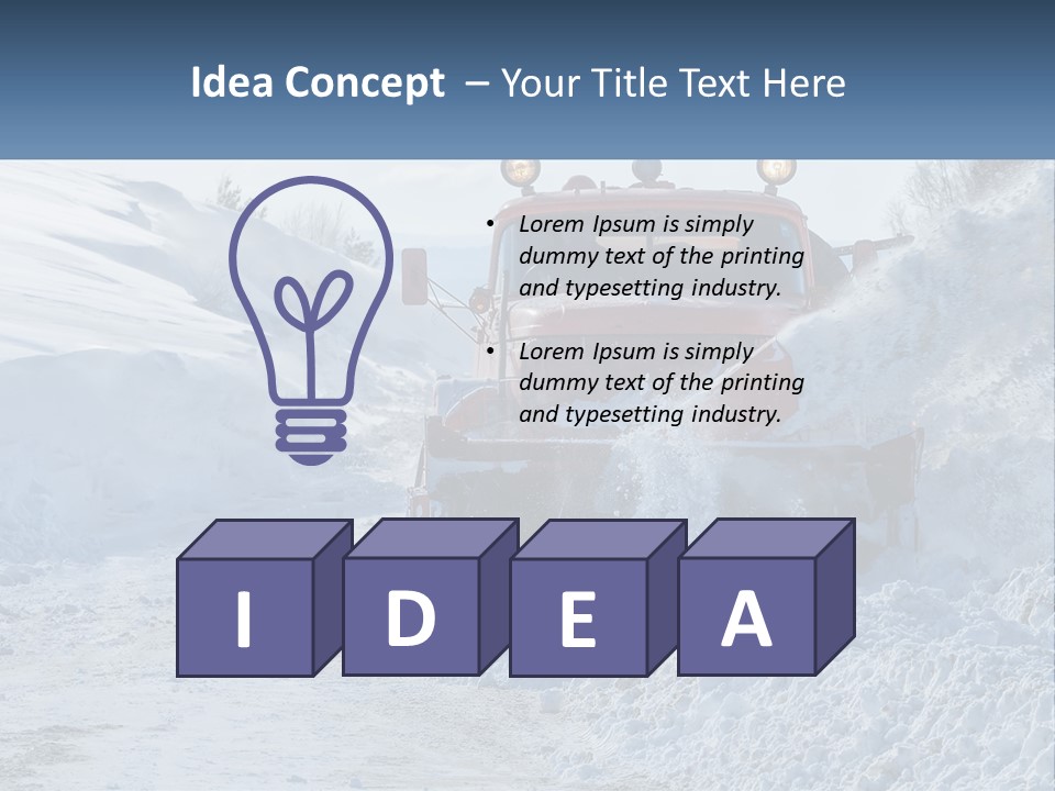 A Snow Plow Is Dumping Snow On A Road PowerPoint Template