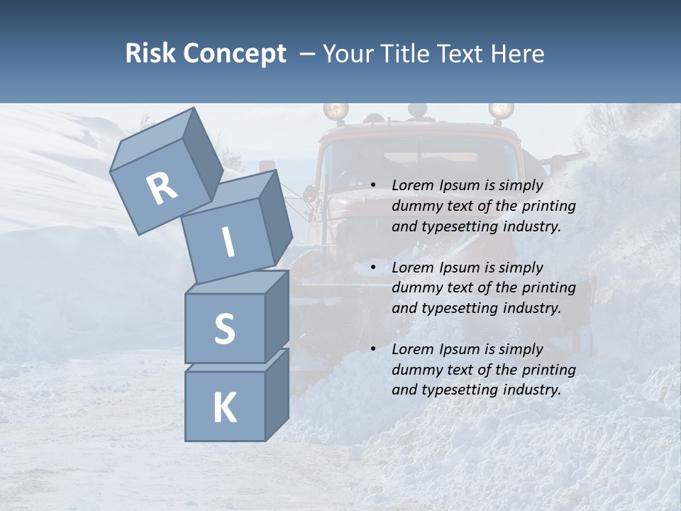 A Snow Plow Is Dumping Snow On A Road PowerPoint Template