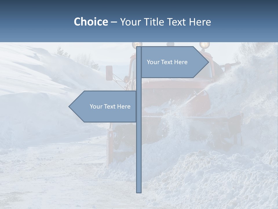 A Snow Plow Is Dumping Snow On A Road PowerPoint Template