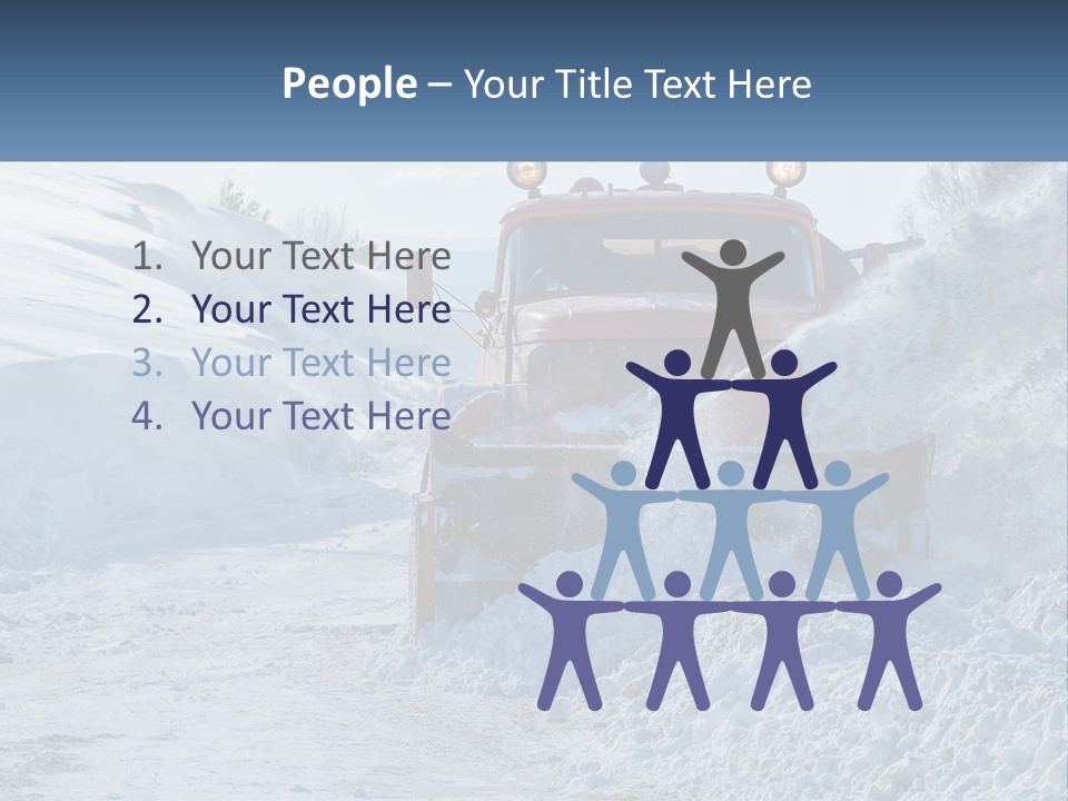 A Snow Plow Is Dumping Snow On A Road PowerPoint Template