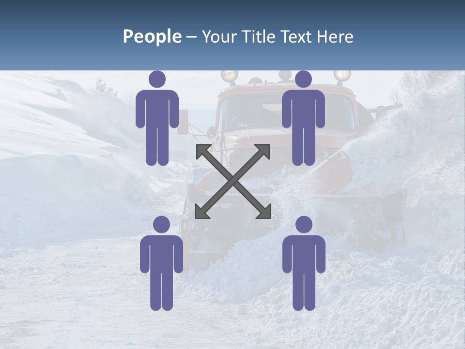 A Snow Plow Is Dumping Snow On A Road PowerPoint Template