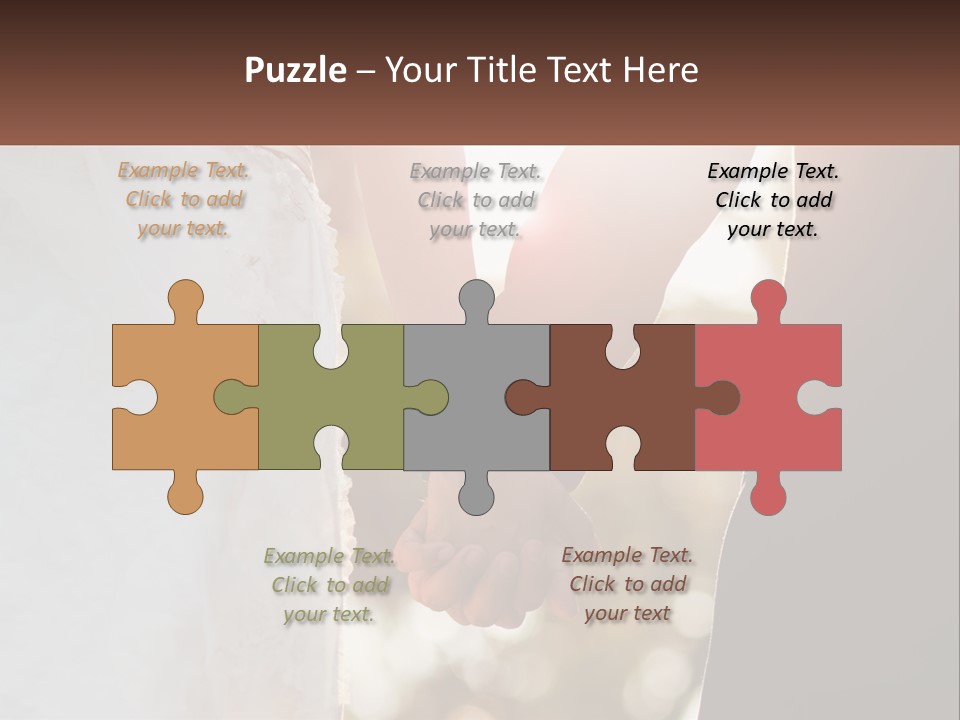 A Couple Holding Hands With The Sun Shining Behind Them PowerPoint Template