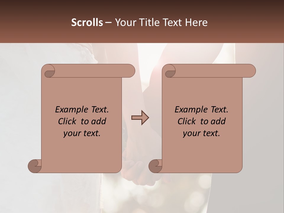 A Couple Holding Hands With The Sun Shining Behind Them PowerPoint Template