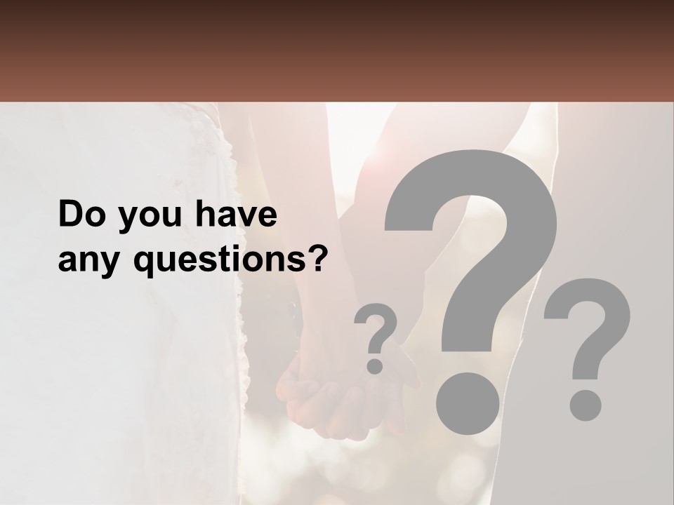 A Couple Holding Hands With The Sun Shining Behind Them PowerPoint Template