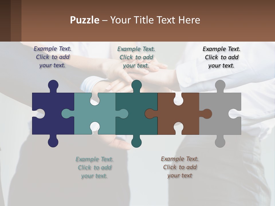 A Group Of People Putting Their Hands Together PowerPoint Template