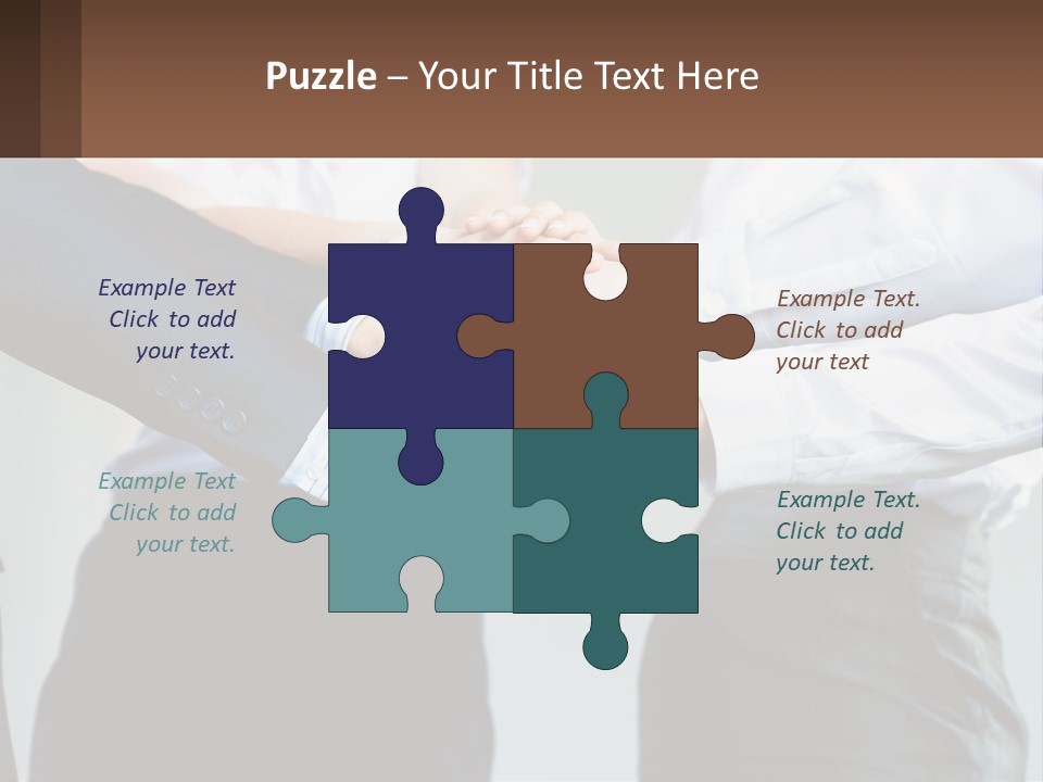 A Group Of People Putting Their Hands Together PowerPoint Template