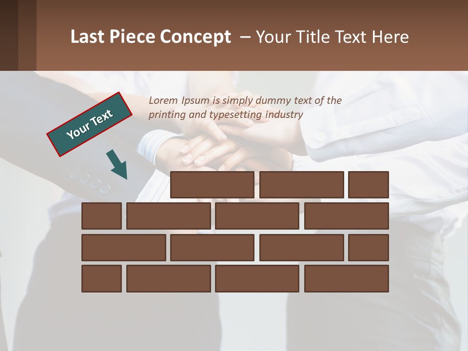 A Group Of People Putting Their Hands Together PowerPoint Template