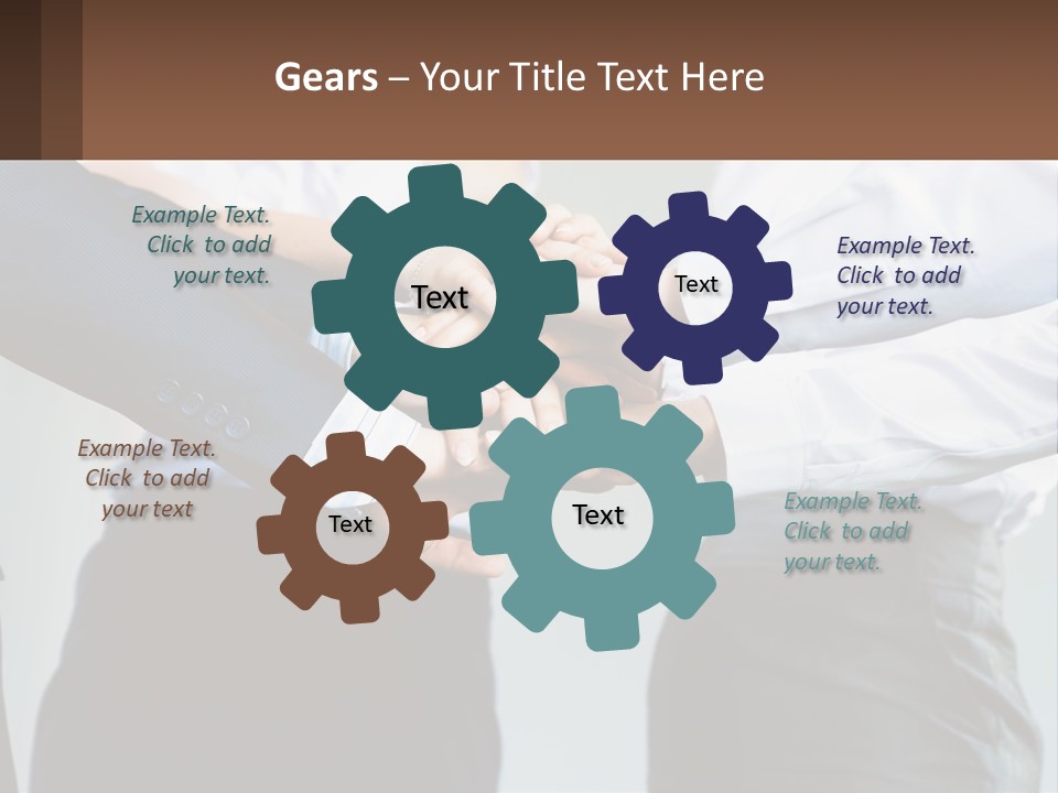 A Group Of People Putting Their Hands Together PowerPoint Template