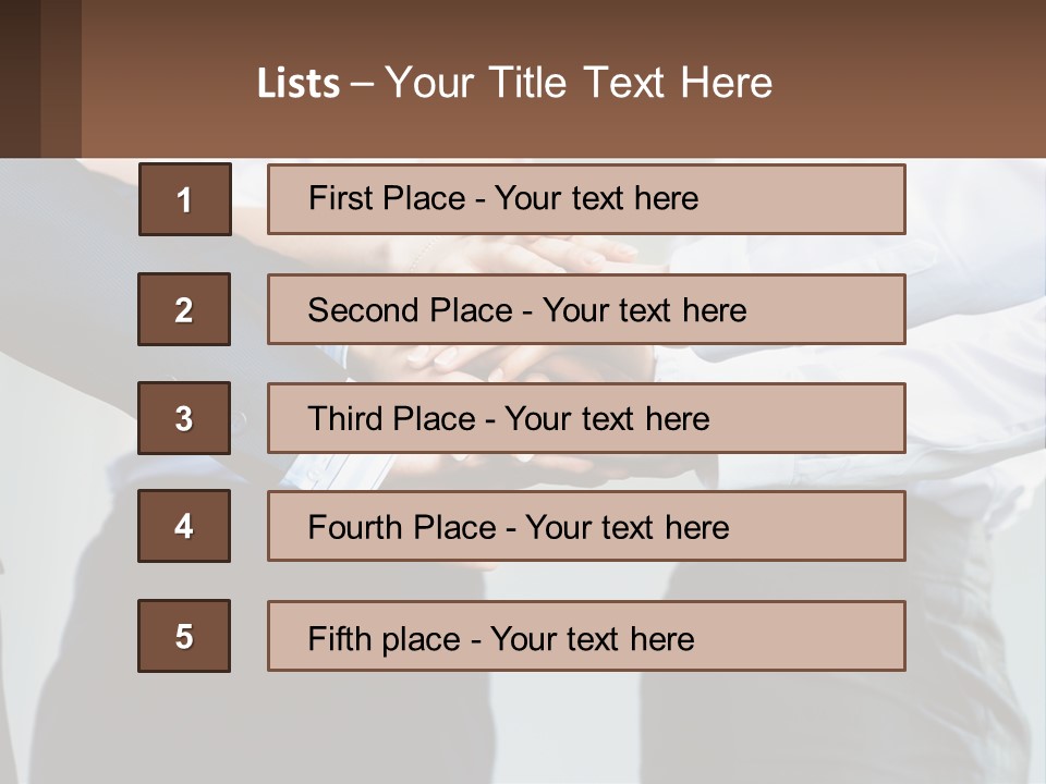 A Group Of People Putting Their Hands Together PowerPoint Template
