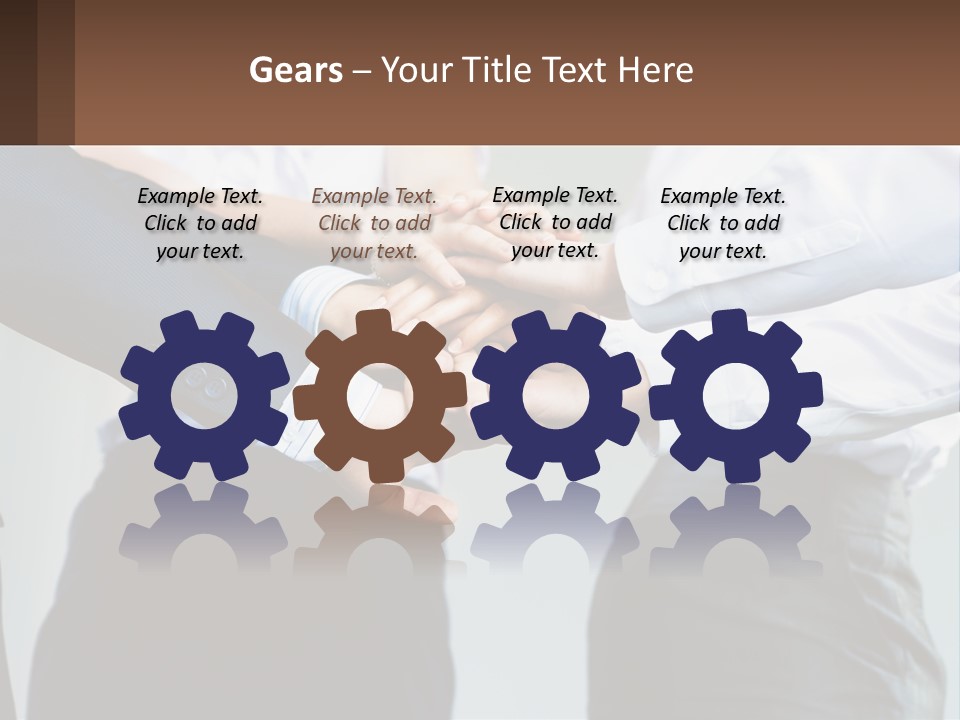 A Group Of People Putting Their Hands Together PowerPoint Template