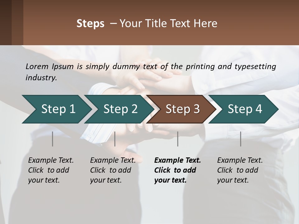 A Group Of People Putting Their Hands Together PowerPoint Template