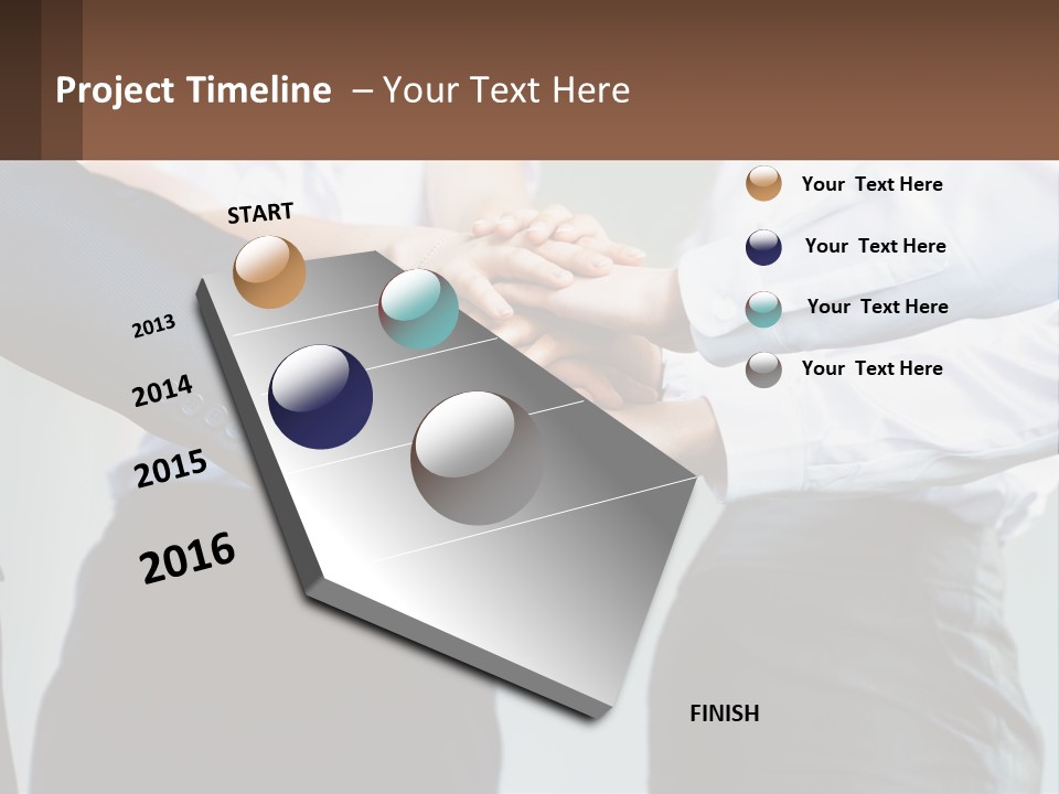 A Group Of People Putting Their Hands Together PowerPoint Template