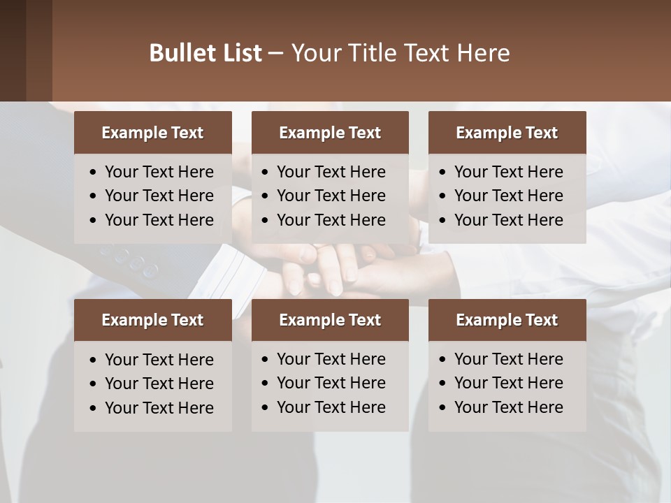 A Group Of People Putting Their Hands Together PowerPoint Template