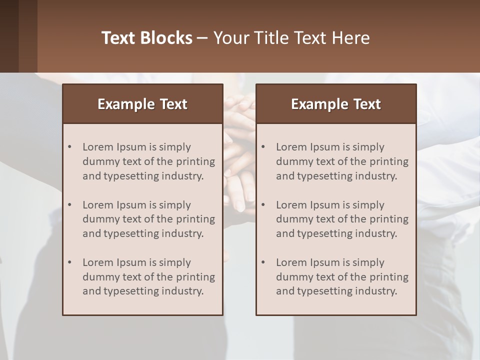A Group Of People Putting Their Hands Together PowerPoint Template