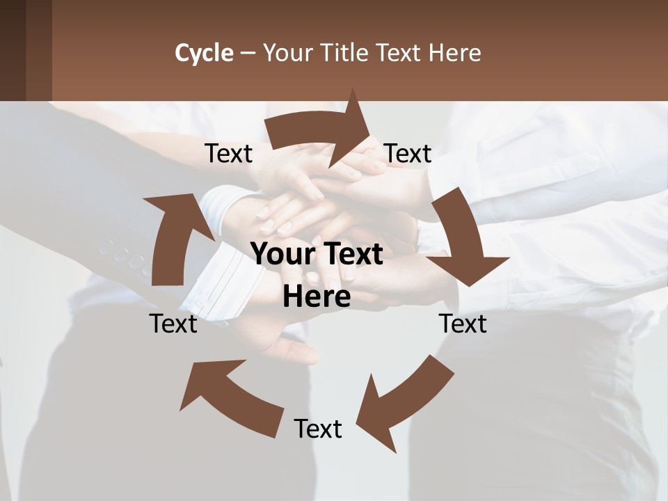 A Group Of People Putting Their Hands Together PowerPoint Template