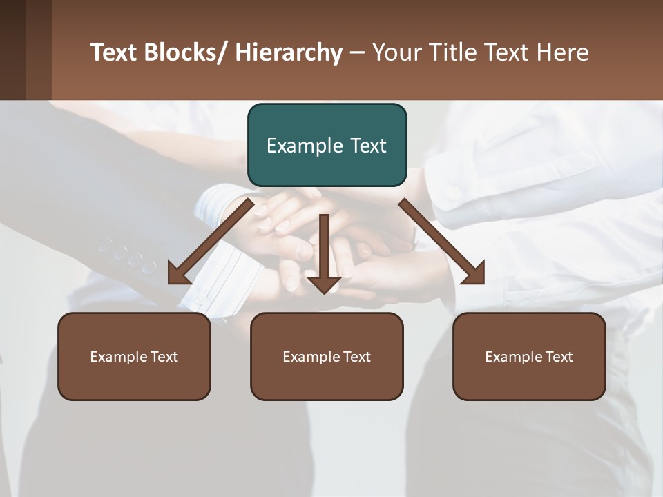 A Group Of People Putting Their Hands Together PowerPoint Template